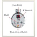 Elektrický radiátor na uteráky Hunor 600 x 1600, rovný, biely, digitálny 900 W
