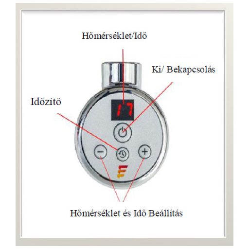 Elektrický radiátor na uteráky Hunor 500 x 1200, rovný, chrómový, digitálny, 700 W