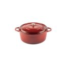 Hlboký liatinový hrniec Hossé, bordová 4l