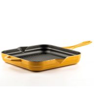   Emajlová liatinová panvica na grilovanie Hossé, žltá, 28x28cm