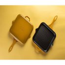 Emajlová liatinová panvica na grilovanie Hossé, žltá, 28x28cm