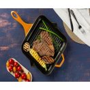 Emajlová liatinová panvica na grilovanie Hossé, žltá, 28x28cm