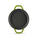 Emajlová Liatinová panvica s dvoma rukoväťami Hossé, zelená, Ø22см