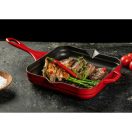 Emajlová liatinová panvica na grilovanie Hossé, bordová, 28x28cm