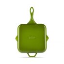 Emajlová liatinová panvica na grilovanie Hossé, zelená, 28x28cm