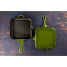 Emajlová liatinová panvica na grilovanie Hossé, zelená, 28x28cm