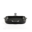 Emajlová liatinová panvica na grilovanie Hossé, čierna, 28x28cm