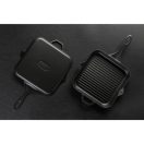 Emajlová liatinová panvica na grilovanie Hossé, čierna, 28x28cm