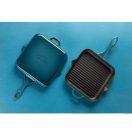 Emajlová liatinová panvica na grilovanie Hossé, modrá, 28x28cm