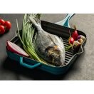 Emajlová liatinová panvica na grilovanie Hossé, modrá, 28x28cm