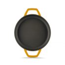 Emajlová Liatinová panvica s dvoma rukoväťami Hossé, žltá, Ø22см