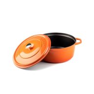 Hlboký liatinový hrniec Hossé, oranžová 4l