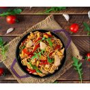 Emajlová Liatinová panvica s dvoma rukoväťami Hossé, fialová, Ø22см