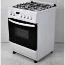 Plynový sporák Hunor PB s plynovou fľašou, plynovo-elektrický, biely, kombinovaný so 4 horákmi, s kovovým vekom, 60x60 cm (FS6406MAZW LPG)