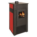 Termo Etaz A Červená – Teplovodná kachľová krbová pec, červená (24.5 kW / 9.2 kW do vody)